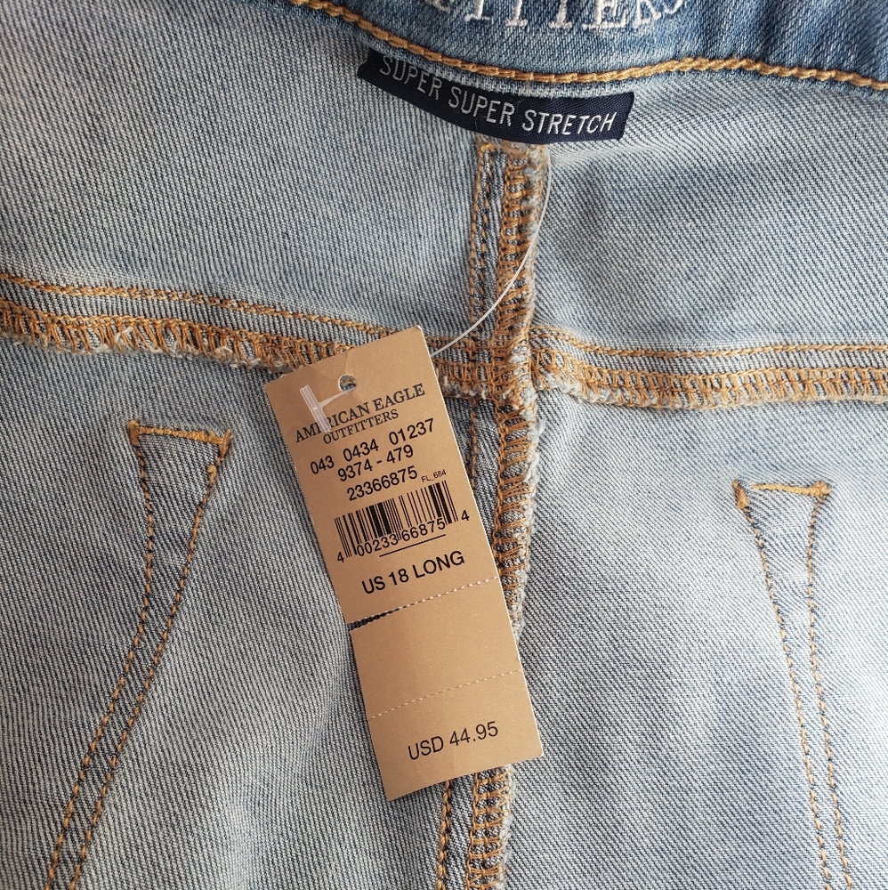 NWT American Eagle Skinny Kick Jeans sz. 18L - Picture 5 of 6